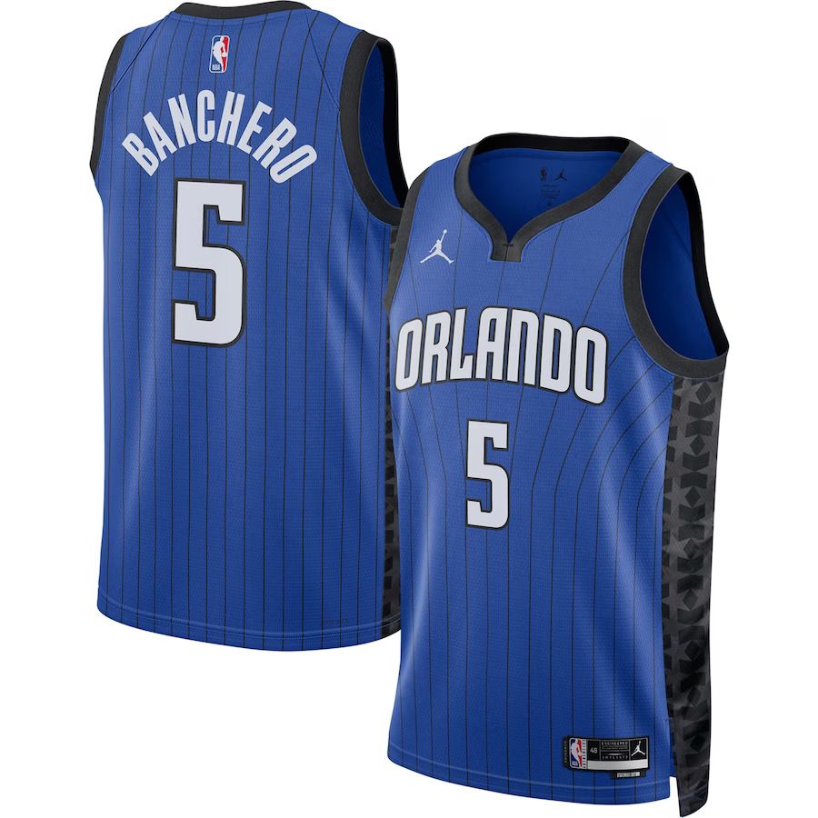 Men Orlando Magic 5 Paolo Banchero Jordan Brand Blue 2022-23 Statement Edition Swingman NBA Jersey